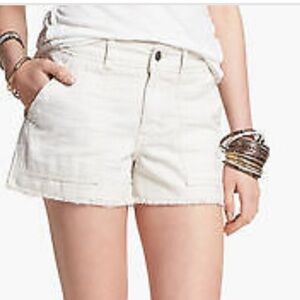 Free People ivory white Cut Off Frayed Denim Shorts size 25 New with tags